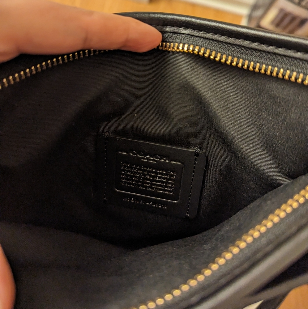 Coach Brown Signature Crossbody Bag with Black Trim - Picture 4 of 12